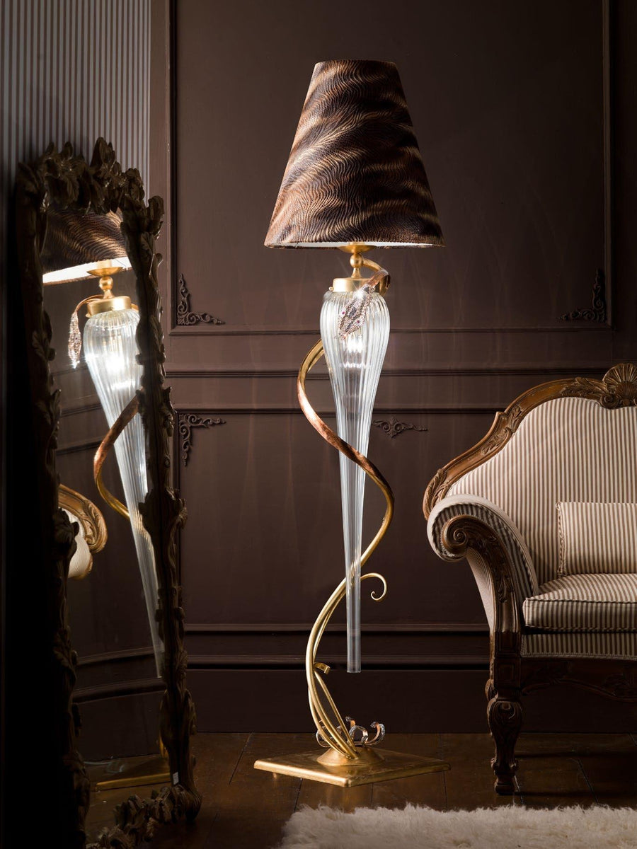 Snake Frame With Blown Glass Floor Lamp 2648/02TO – Avanti Group Ltd