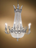 Brass Lost Wax Antique Silver And Bohemian Crystal Chandelier 152/8+4
