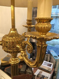 Cast Brass With Red Marble Base Floor Lamp 616/3T