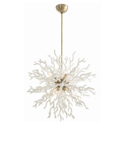 Diallo Large White Lacquered Resin Chandelier 89992