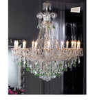 Clear & Green Swarovski Spectra Crystals Glass Arms 16 Lights Chandelier C411/16