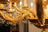 Classic Florence Cast Brass 24K Gold Plated Chandelier