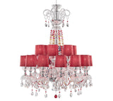 Red Shade Crystal Chandelier 257/12+6