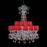 Red Shade Crystal Chandelier 257/12+6