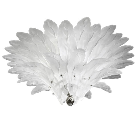 Etched Glass Shiny Nickel Ceiling Lamp 60/70