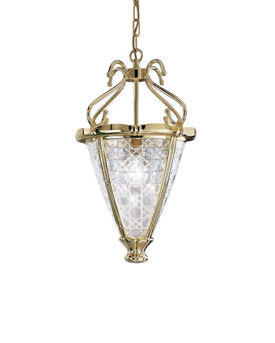 Brass Gold Plated Clear Crystal Pendant 1030/1-C