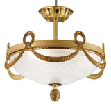 Brass French Gold Frosted Glass Ceiling Lamp 1741/3SF