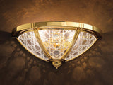Brass Gold Plated Carved Clear Crystal Wall Lamp 1893/AH2-C