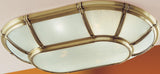 Brass Antique Brass Opal Glass Plate Ceiling Lamp 1895/12-PL
