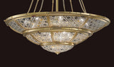 Brass Gold Plated Clear Carved Crystal Plated Chandelier 1898/14-C