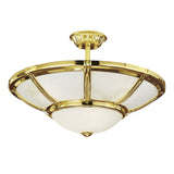 Brass Gold Plated White Glass Ceiling Lamp 1898/6-SF