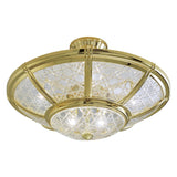Shiny Gold Diamond Pattern Crystal Glass Ceiling Lamp 1898/6SF-C