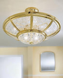 Shiny Gold Diamond Pattern Crystal Glass Ceiling Lamp 1898/6SF-C