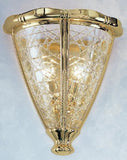Brass Gold Plated Carved Crystal 2 Lights Wall Lamp 1898/A2-C