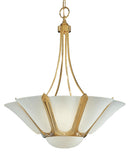 Brass Gold Plated Frosted Glass Chandelier 1911/4