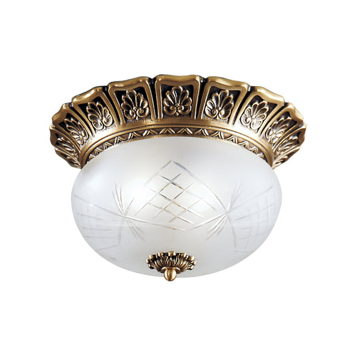 Brass Antique Brass Satin Glass Ceiling Lamp 204/25