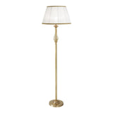 Brass French Gold Amber Crackle Glass Floor Lamp 227/P