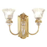 Brass Satin Gold Crystal Shade Wall Lamp 27077/A2