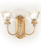 Brass Satin Gold Crystal Shade Wall Lamp 27077/A2