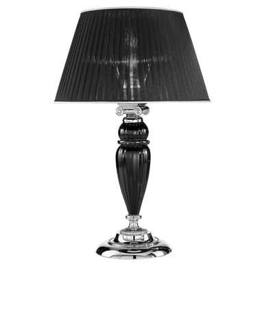 Brass Chrome Plated Black Crystal Table Lamp 27377/LG