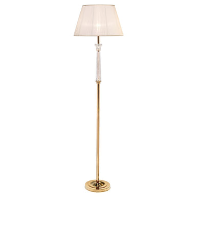 Brass Gold Plated With Crystal Column Floor Lamp 37089/P