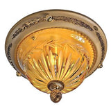 Brass Sanded Gold Amber Crystal Ceiling Lamp 430/PLP