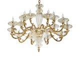 Brass Shaded Gold Clear Glass With Gold Chandelier 4795/10+5