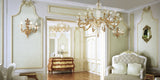 Brass Shaded Gold Clear Glass With Gold Chandelier 4795/10+5