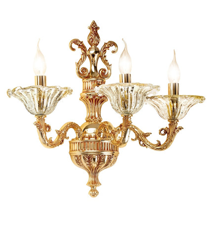 Brass French Gold Glass Gold Wall Lamp 4795/A3