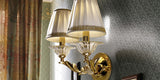 Brass Shaded Gold Clear Crystal Wall Lamp 550/A2