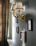 Brass Shaded Gold Clear Crystal Wall Lamp 550/A2