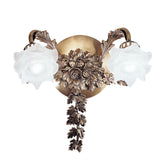 Brass Antique Brass Satin Glass 2 Lights Wall Lamp 700/A2