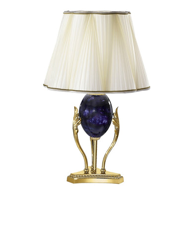 Brass Gold Plated Blue Alabaster Table Lamp 7007/L