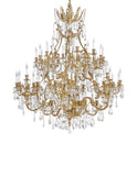 Brass French Gold Clear Pear Schoeler Crystal Chandelier 792/54/SH-G