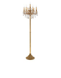 Brass Shaded Gold Clear Pear Swarovski Floor Lamp 798/P6+1-SW/G