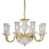 Brass Gold Plated Hand Carved Crystal Chandelier 905/8+3